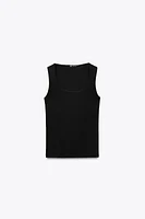 WIDE STRAP POLYAMIDE TOP