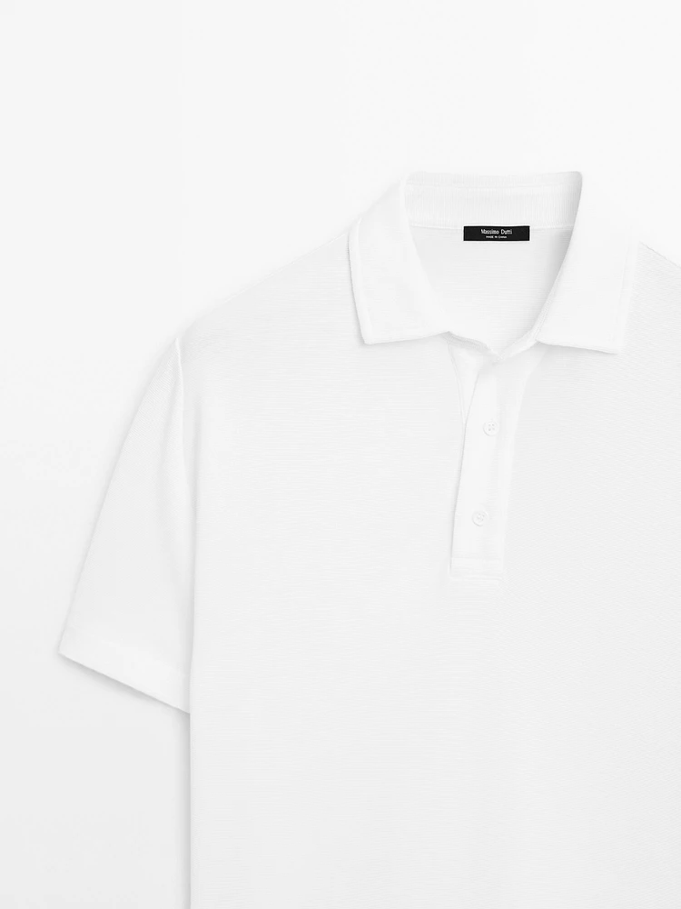 Polo manches courtes texturé