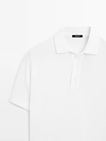 Polo manches courtes texturé