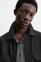 TEXTURED STRETCH OVERSHIRT