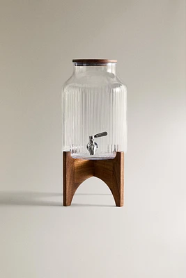 ACACIA WOOD DISPENSER WITH STAND