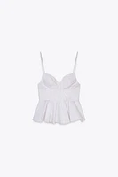 VOLUMINOUS STRIPED POPLIN TOP