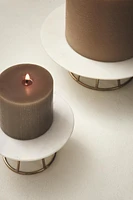 MARBLE AND METAL TEALIGHT HOLDER