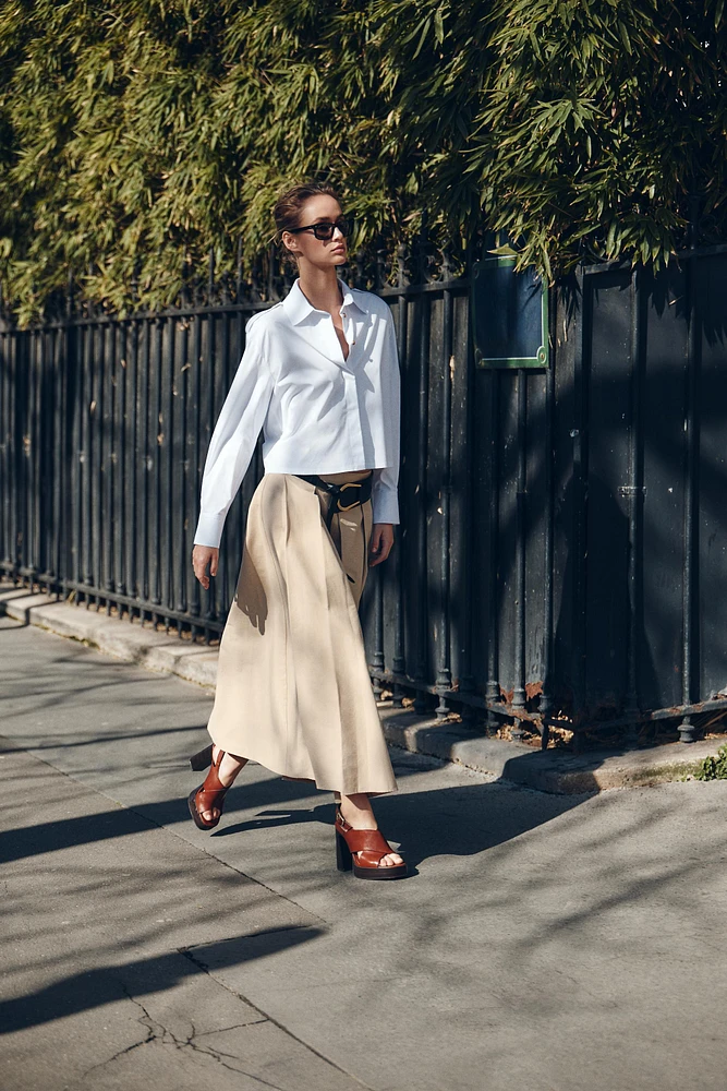 CROPPED POPLIN SHIRT
