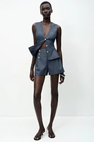 GILET PEPLUM EN LIN