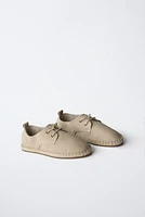 LEATHER JUTE DERBY SHOES