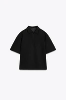 ZIP POLO COLLAR TOP