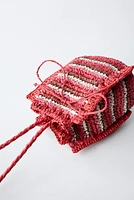 MINI RAFFIA EFFECT CROSSBODY BAG
