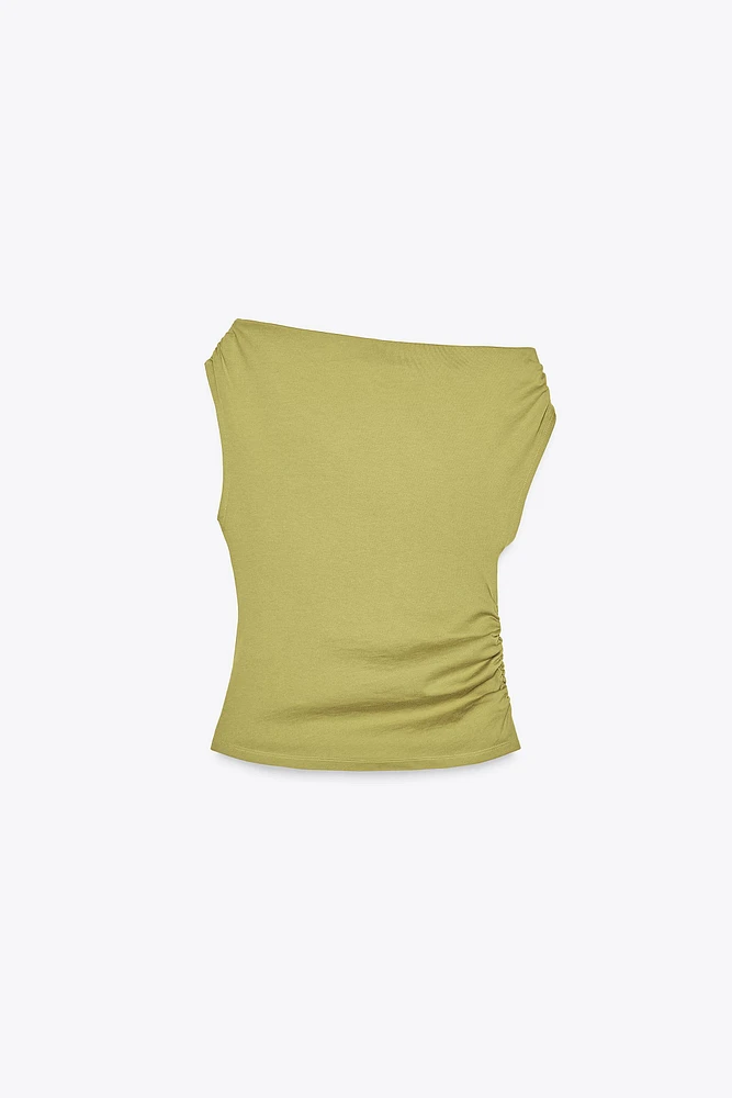 T-SHIRT ASYMÉTRIQUE DRAPÉ