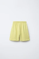 PLUSH SHORTS WITH TEXT