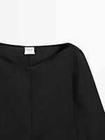 Linen blend boat neck shirt - Limited Edition