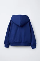 HOODED ZIP-UP SWEATSHIRT WITH LABEL