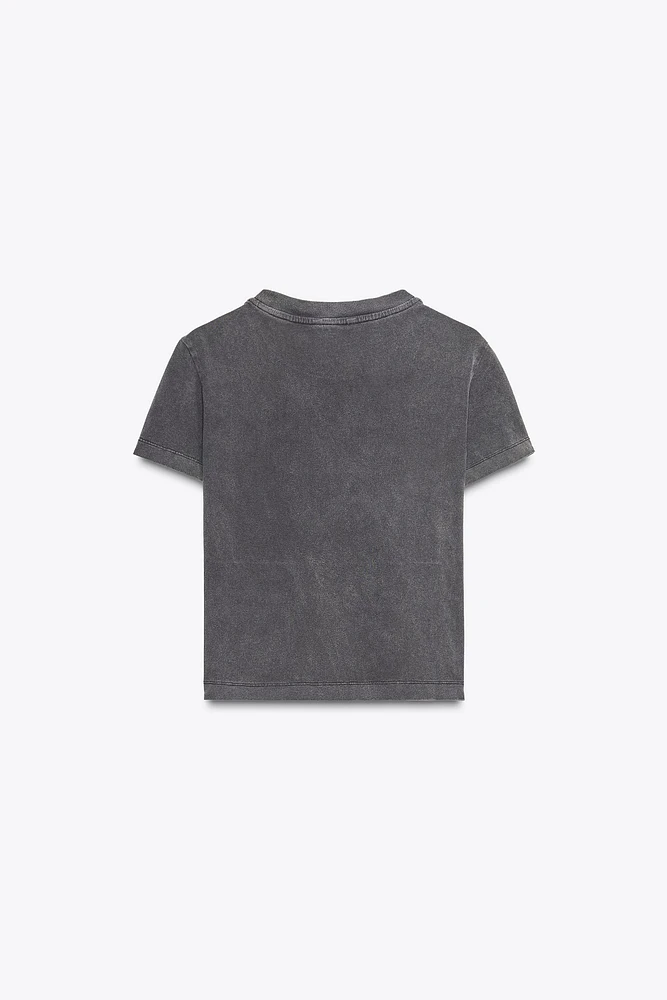 WASHED T-SHIRT WITH TEXT