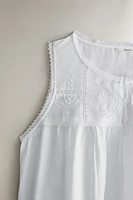 CHEMISE DE NUIT COTON BRODERIES