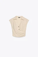 PLEATED LINEN TOP
