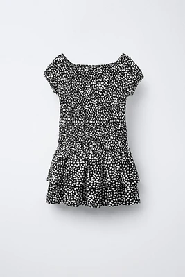 RUFFLED TEXTURED DRESS