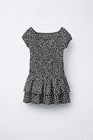 RUFFLED TEXTURED DRESS