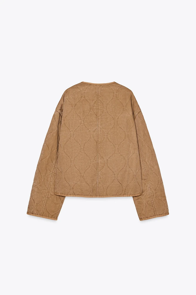 WASHED-EFFECT PADDED JACKET