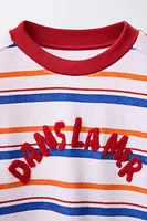 STRIPED TOWEL EFFECT T-SHIRT