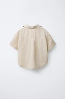 LINEN GATHERED SHIRT