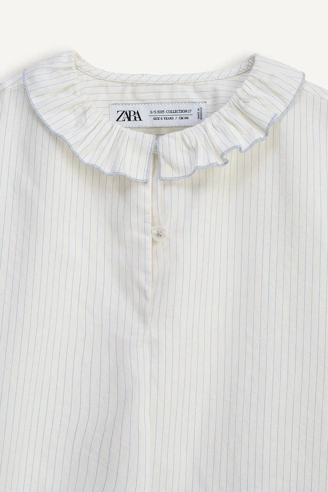 LIMITED EDITION RUFFLE TRIM STRIPED SHIRT
