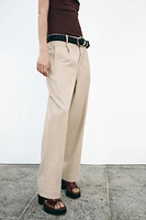 PANTALON COUPE CAROTTE AVEC CEINTURE