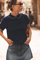CONTRAST TRIM KNIT TOP