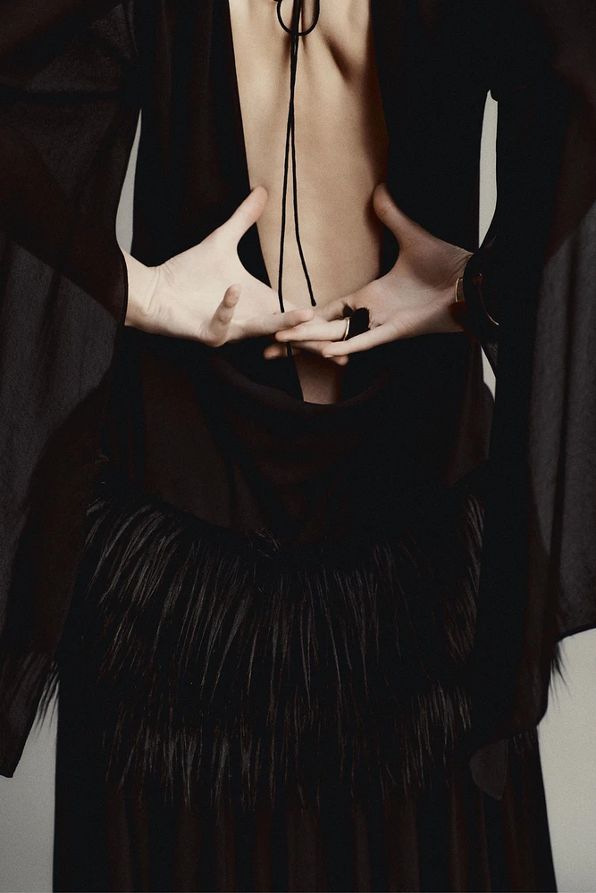 ROBE CEINTURE EFFET FOURRURE LIMITED EDITION