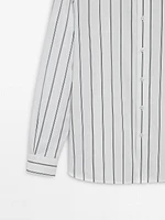 100% cotton poplin striped shirt