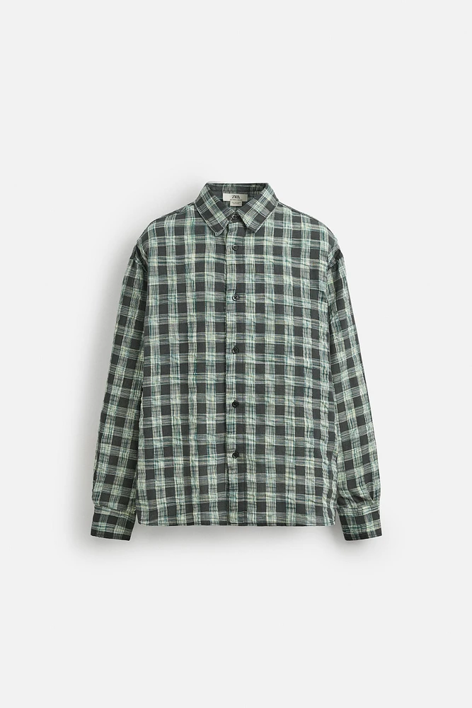CHEMISE À CARREAUX EFFET FROISSÉ