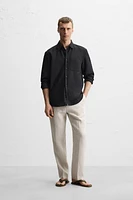 PANTALON 100 % LIN PLIS