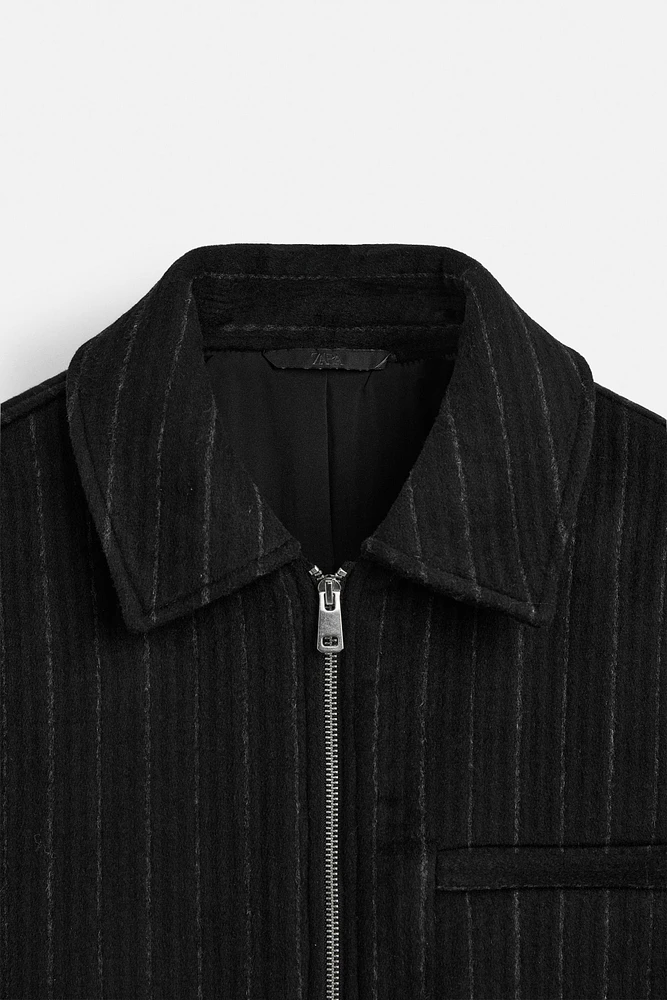 WOOL BLEND STRIPED JACKET