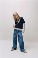 WIDE LEG JEANS WITH STARS