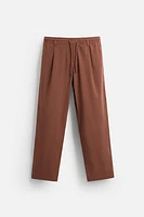 PLEATED POPLIN PANTS
