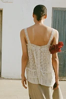 POINTELLE KNIT LACE TOP