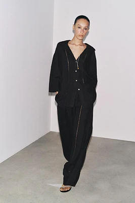 100% LINEN PALAZZO PANTS ZW COLLECTION