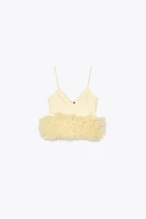 STRETCH TULLE VOLUMINOUS HEM TOP