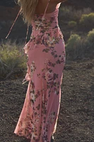 PRINTED TULLE MAXI SKIRT