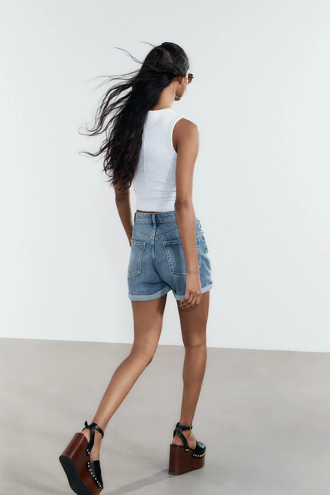 BERMUDA MOM FIT TRF TAILLE HAUTE