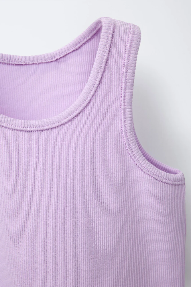 THREE-PACK OF PLAIN RIB KNIT TANK TOPS