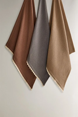 WAFFLE-KNIT COTTON CLEANING KITCHEN TOWEL (SET OF 3)
