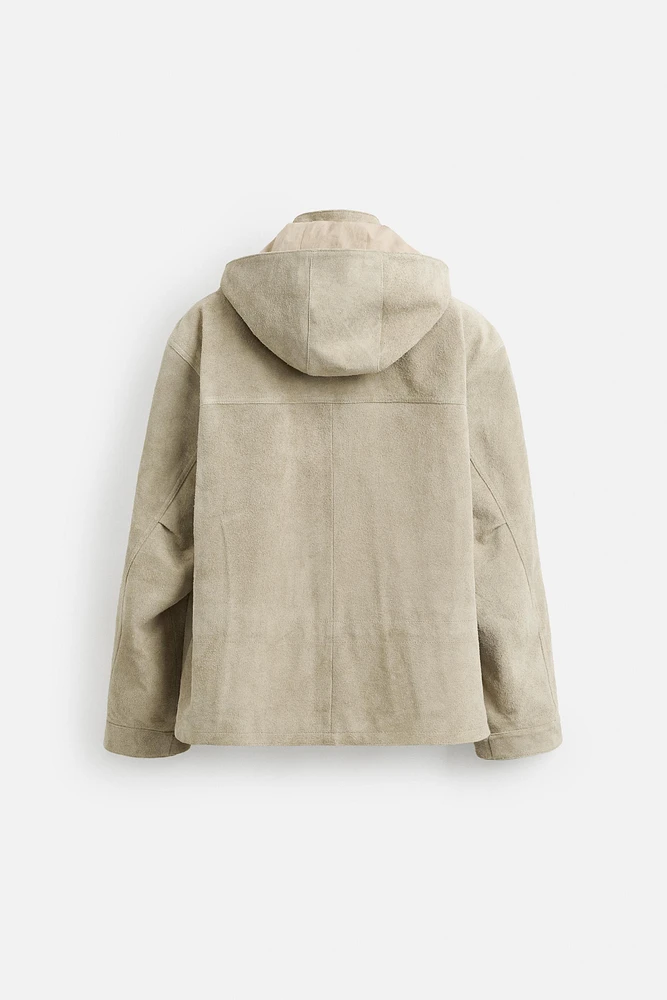 LIMITED EDITION SUEDE LEATHER HOODED JACKET