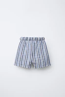 STRIPED TEXTURE SHORTS