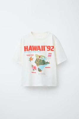 WASHED EFFECT TEXT T-SHIRT
