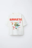 WASHED EFFECT TEXT T-SHIRT