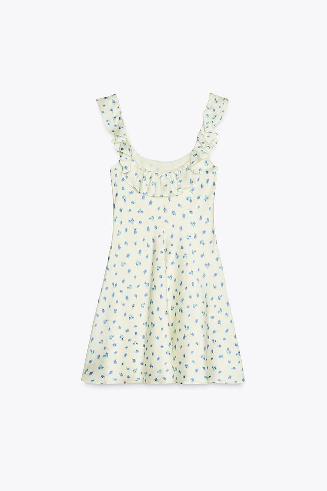 PRINTED SATIN DRESS