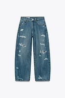 JEAN TRF BAGGY BALLOON DÉCHIRURES TAILLE NORMALE