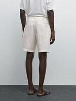 100% linen Bermuda shorts