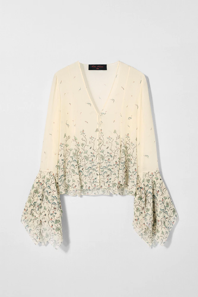 BLOUSE IMPRIMÉE EN SOIE KATE MOSS X ZARA