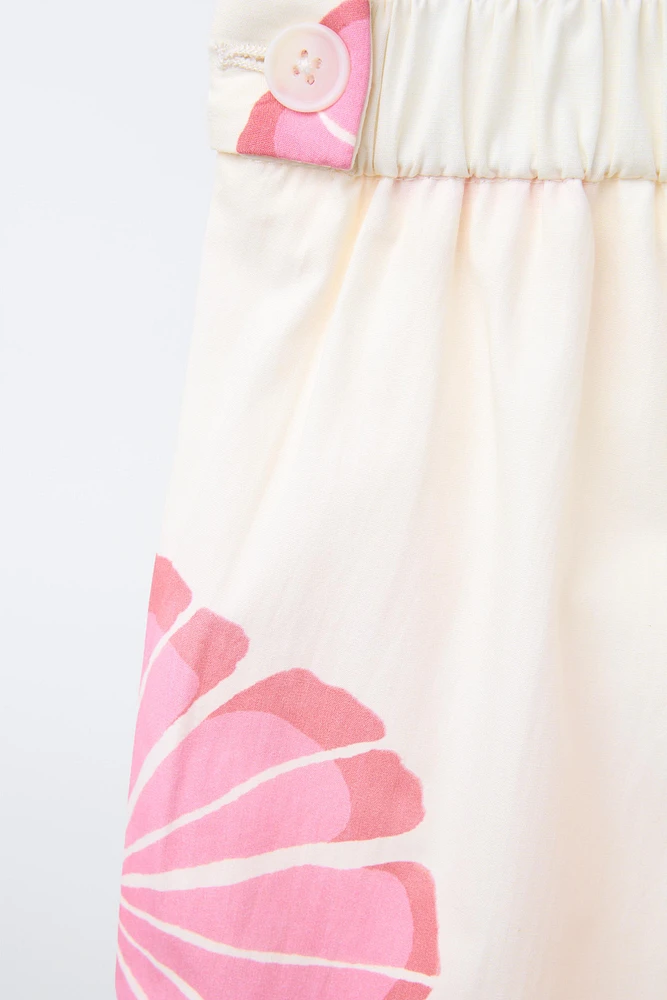 PANTALON DROIT À FLEURS